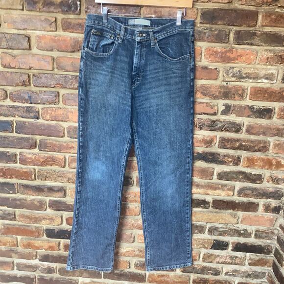 Lee Dark Wash Blue Denim Relaxed Straight Leg Jeans Men's Size 32x31 - Picture 1 of 8